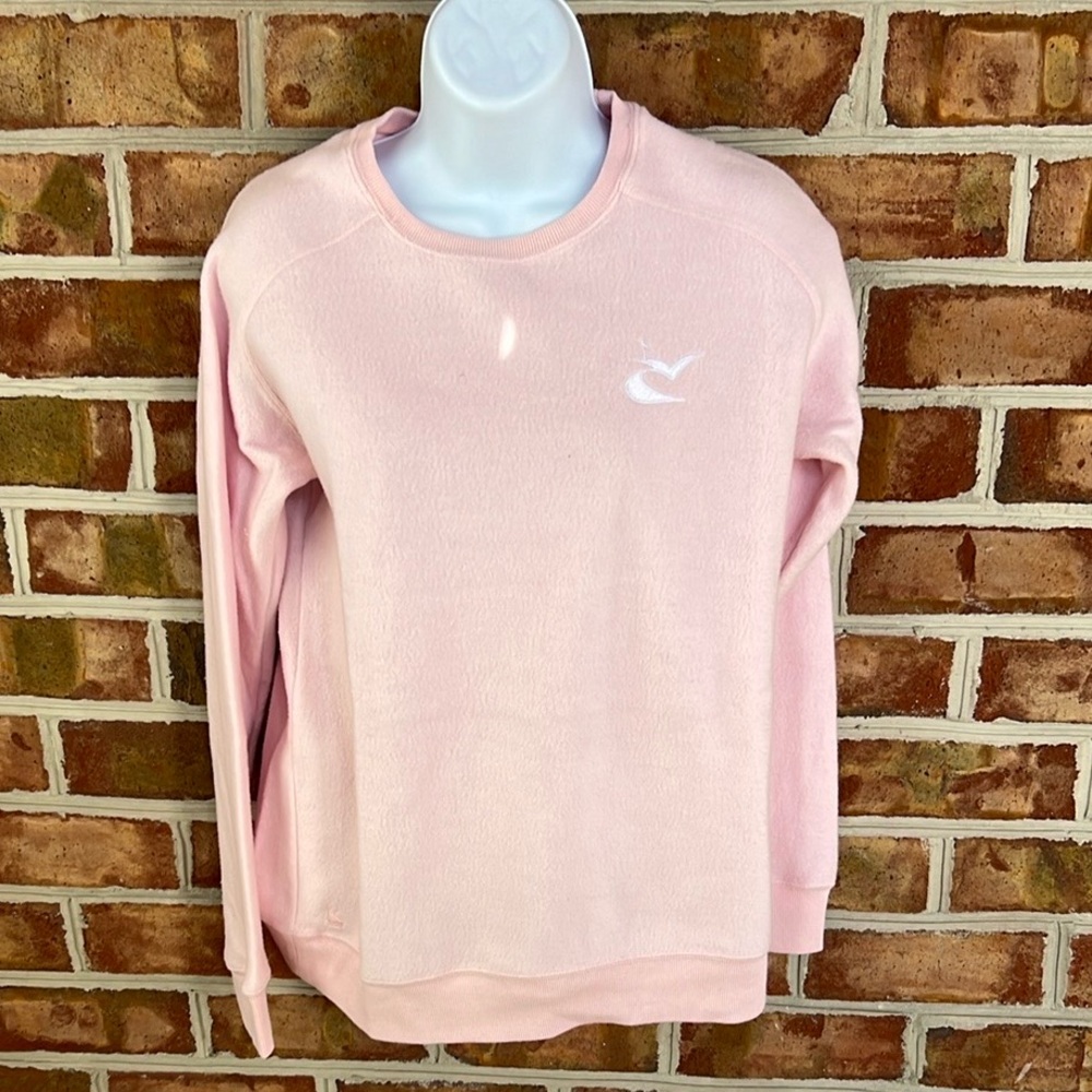 Kate Lord Caves Valley Golf Soft Pink Cotton Poly Crew Neck Sweater. Med